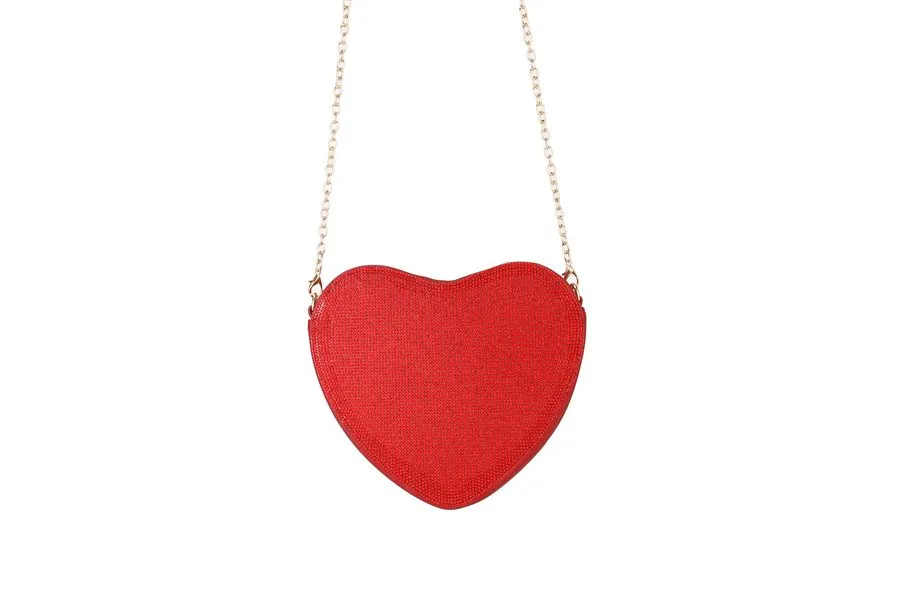 096- Nima Crystal Heart Clutch Evening Handbag