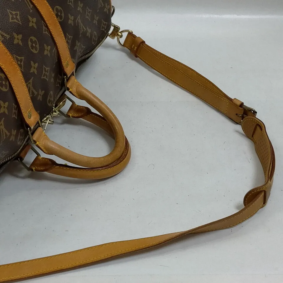100% Authentic Louis Vuitton Boston Keepall Bandouliere 45 Monogram Bag #MN649