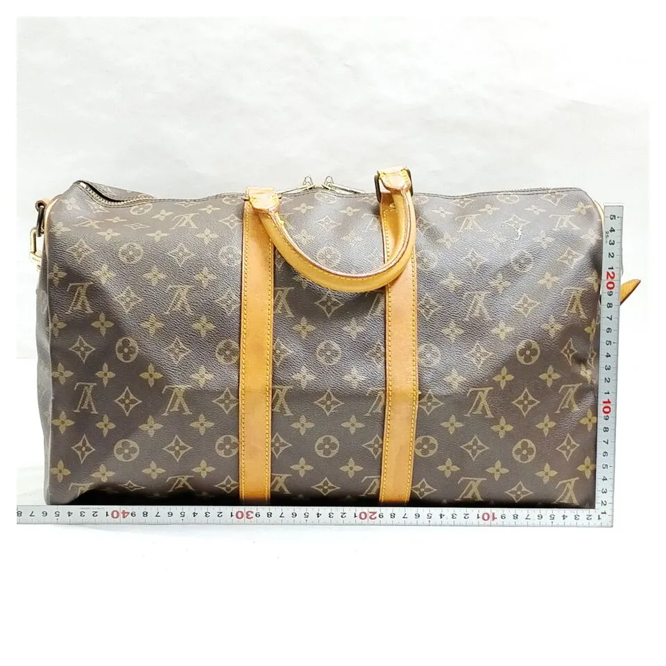 100% Authentic Louis Vuitton Boston Keepall Bandouliere 45 Monogram Bag #MN649