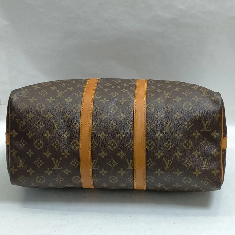 100% Authentic Louis Vuitton Boston Keepall Bandouliere 45 Monogram Bag #MN649