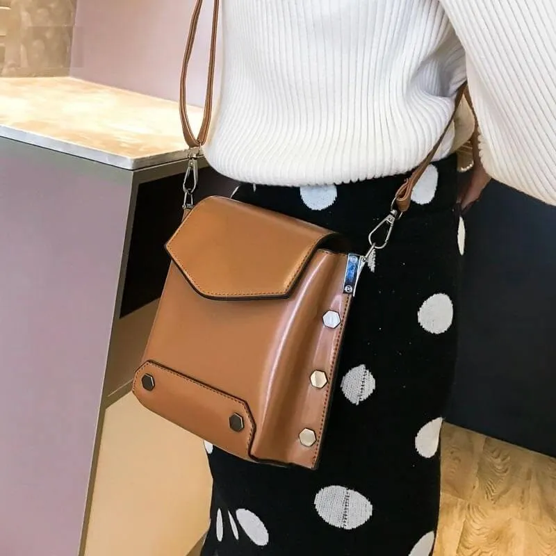 2020 women's elegant retro style classy artistic chic leather shoulder bag messenger bag