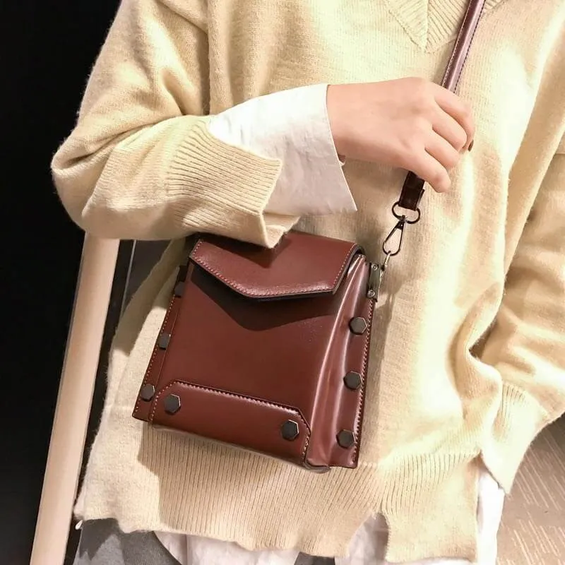 2020 women's elegant retro style classy artistic chic leather shoulder bag messenger bag