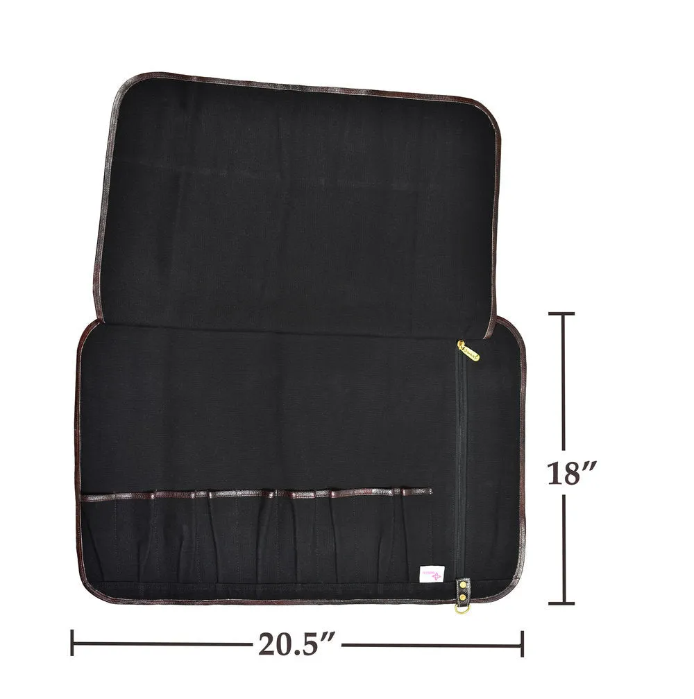 9 Pocket Canvas Knife Roll Acaí