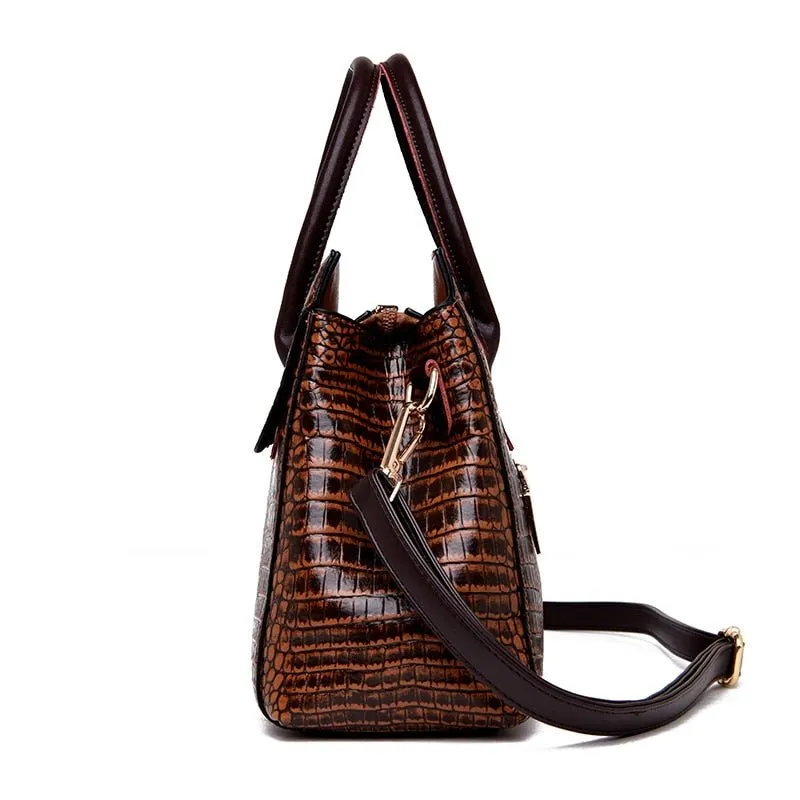 AlliChic Luxe Zipper Totes Handbag