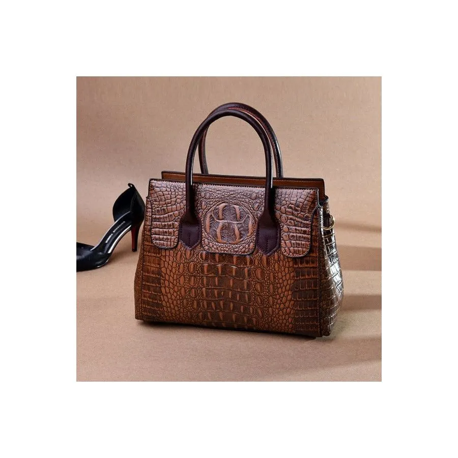 AlliChic Luxe Zipper Totes Handbag