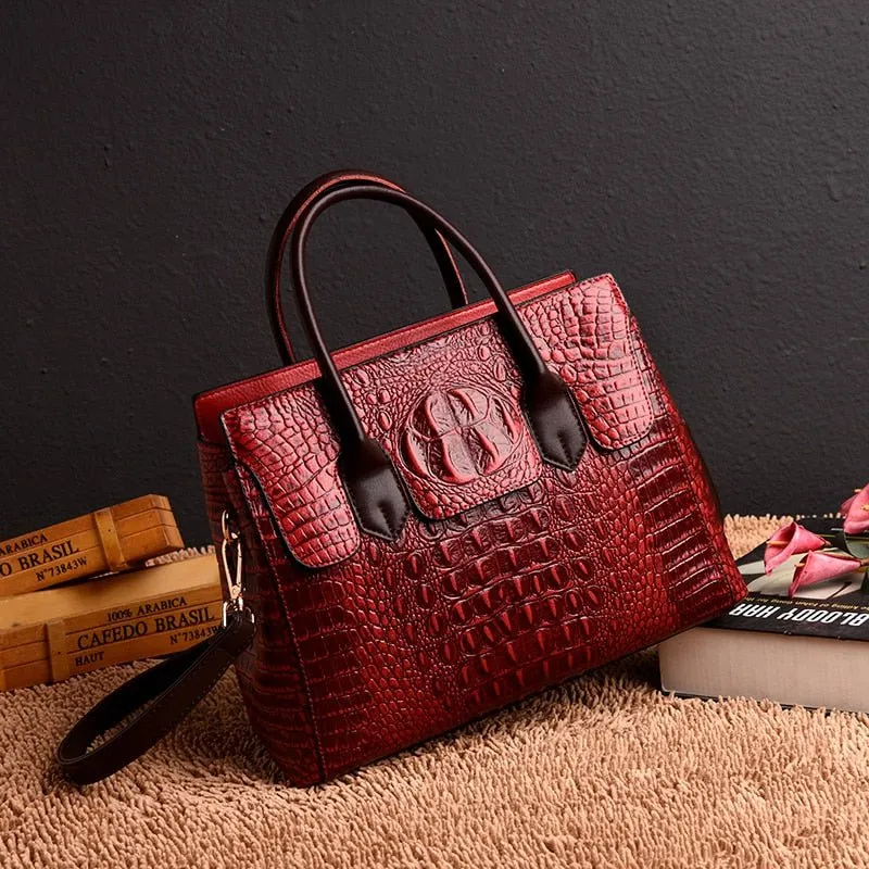 AlliChic Luxe Zipper Totes Handbag