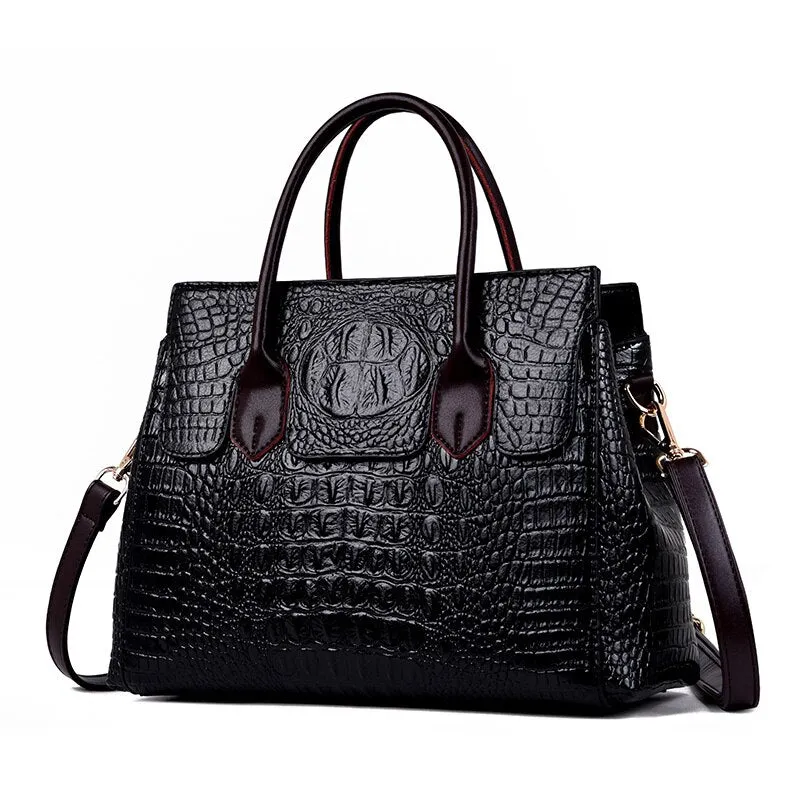 AlliChic Luxe Zipper Totes Handbag