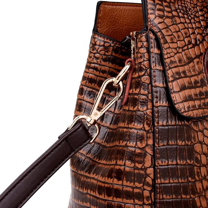 AlliChic Luxe Zipper Totes Handbag