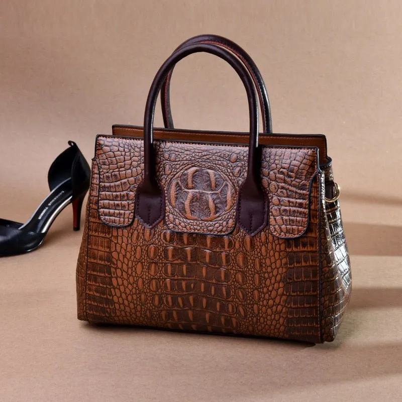 AlliChic Luxe Zipper Totes Handbag