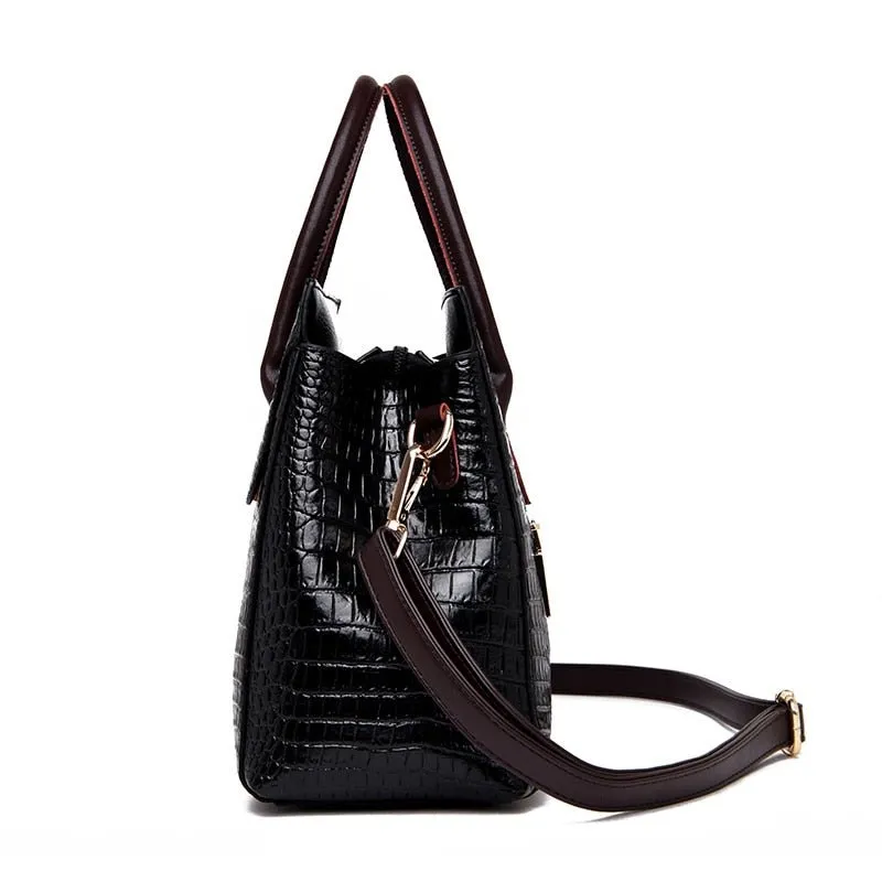 AlliChic Luxe Zipper Totes Handbag