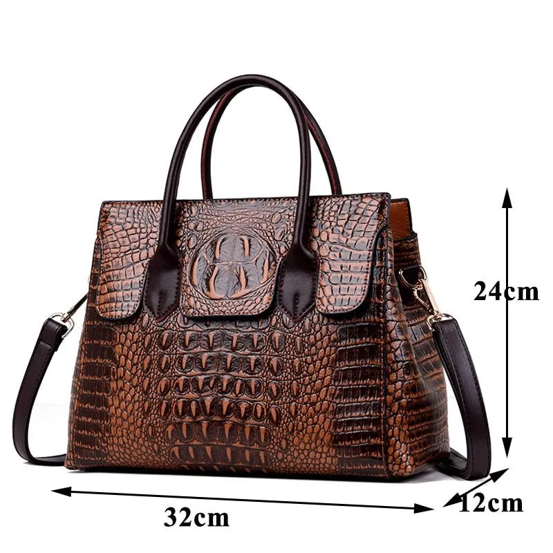 AlliChic Luxe Zipper Totes Handbag