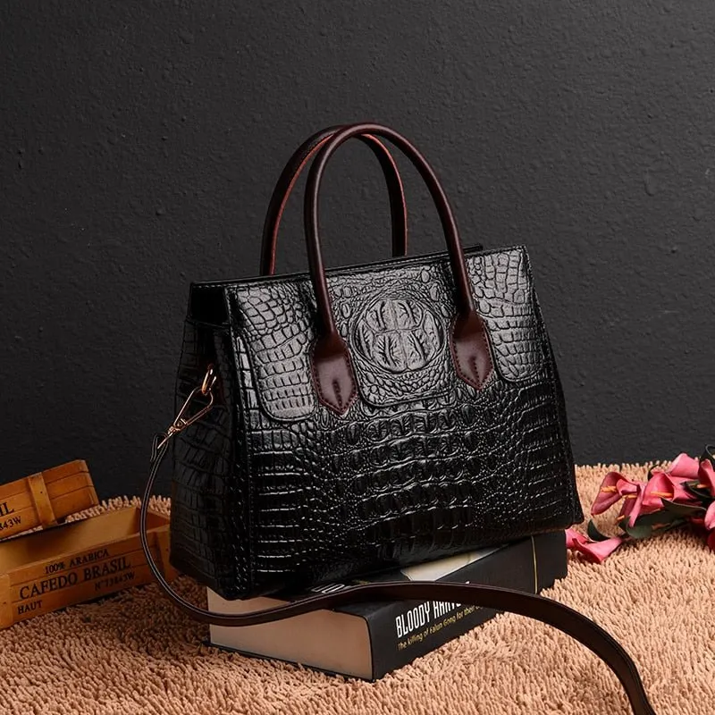 AlliChic Luxe Zipper Totes Handbag