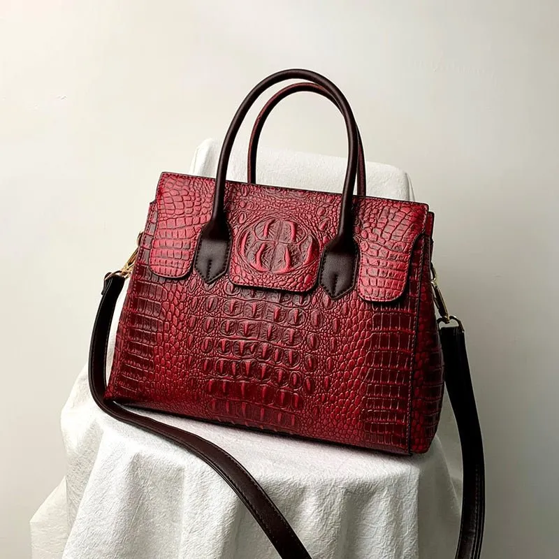 AlliChic Luxe Zipper Totes Handbag