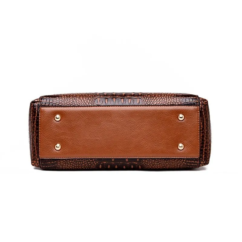 AlliChic Luxe Zipper Totes Handbag
