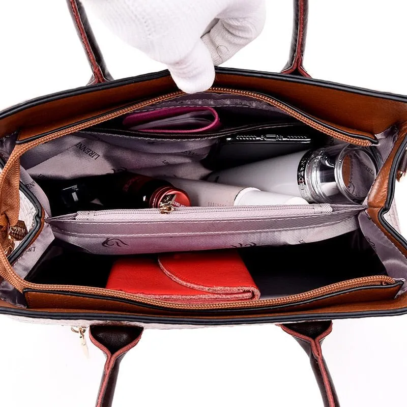 AlliChic Luxe Zipper Totes Handbag