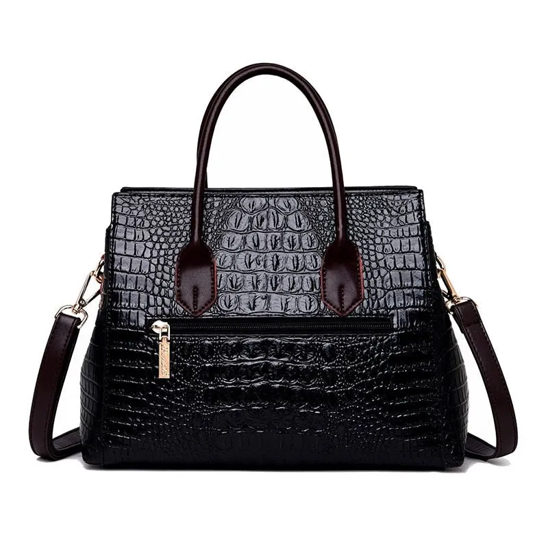 AlliChic Luxe Zipper Totes Handbag