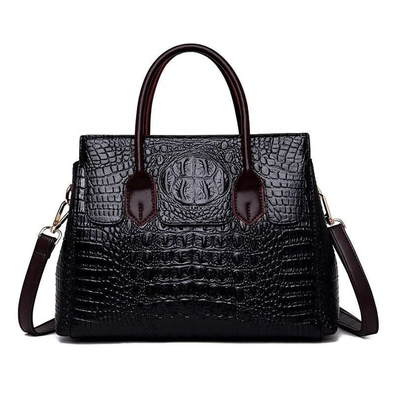 AlliChic Luxe Zipper Totes Handbag