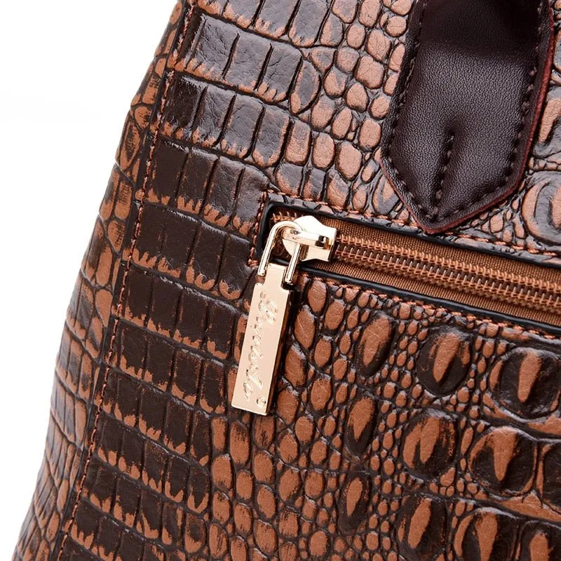 AlliChic Luxe Zipper Totes Handbag