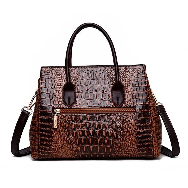 AlliChic Luxe Zipper Totes Handbag