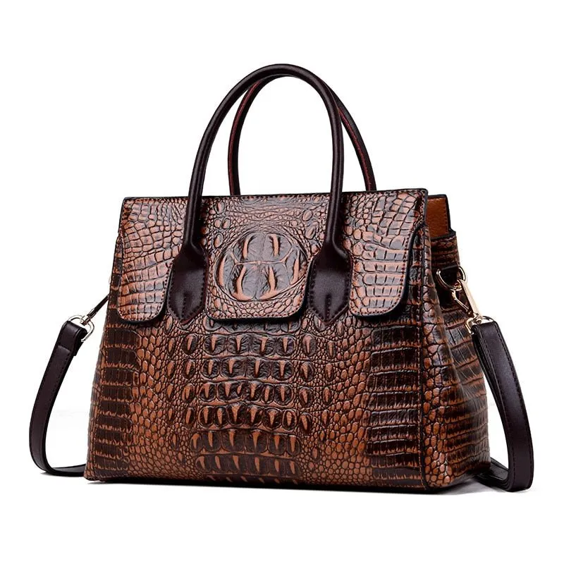 AlliChic Luxe Zipper Totes Handbag