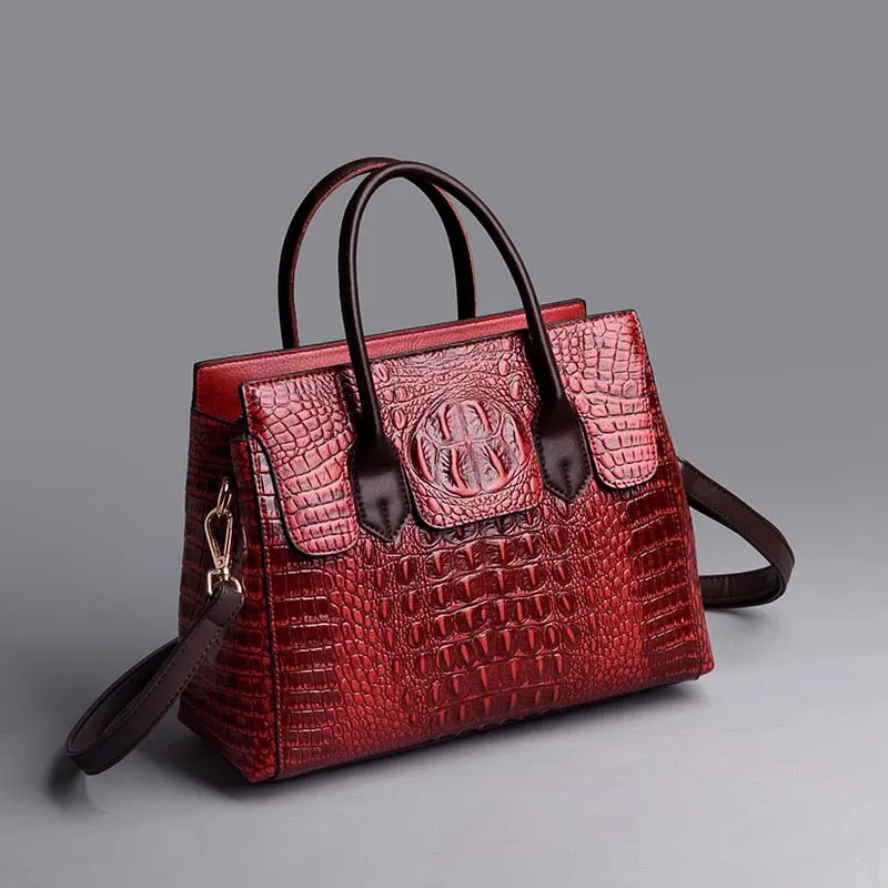 AlliChic Luxe Zipper Totes Handbag