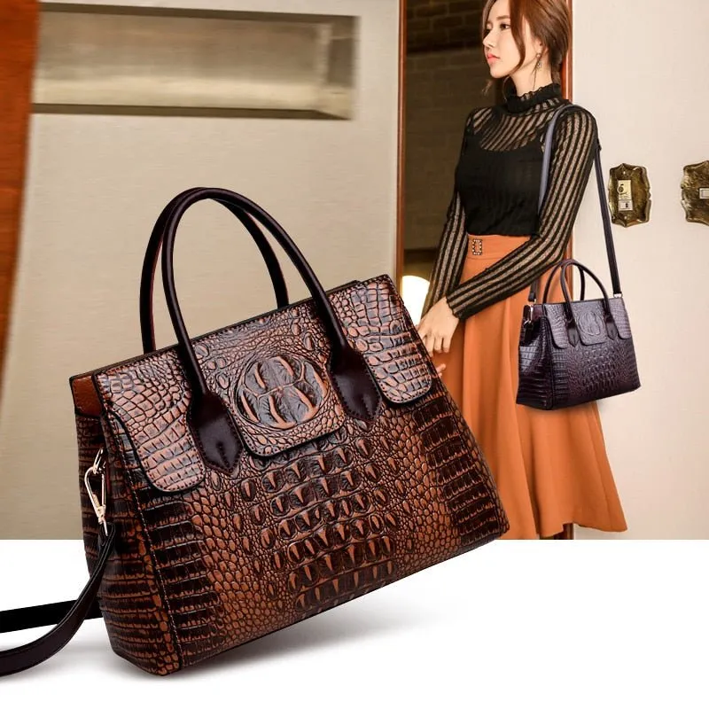 AlliChic Luxe Zipper Totes Handbag