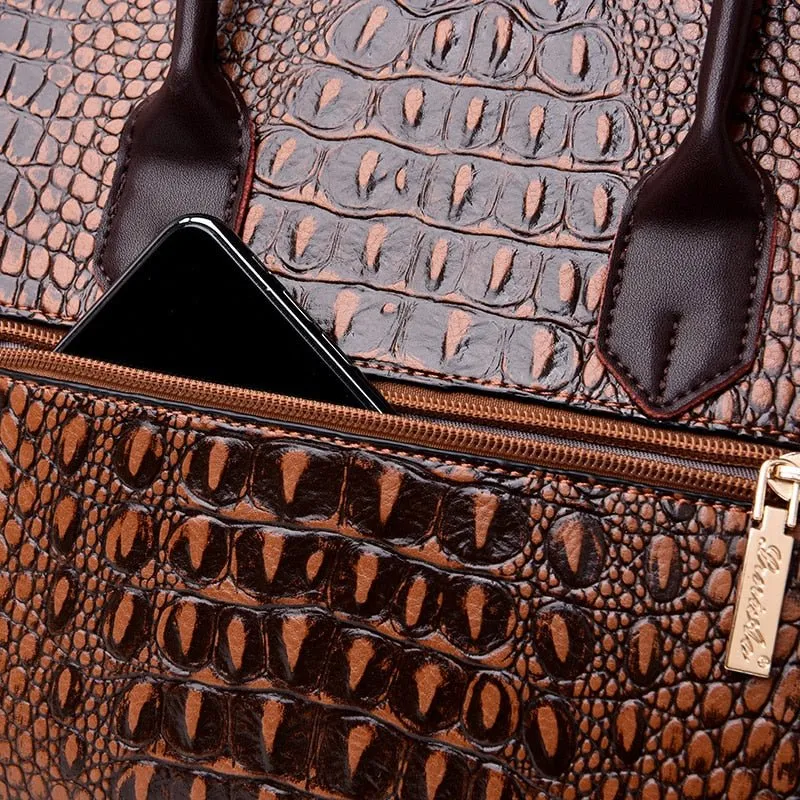 AlliChic Luxe Zipper Totes Handbag