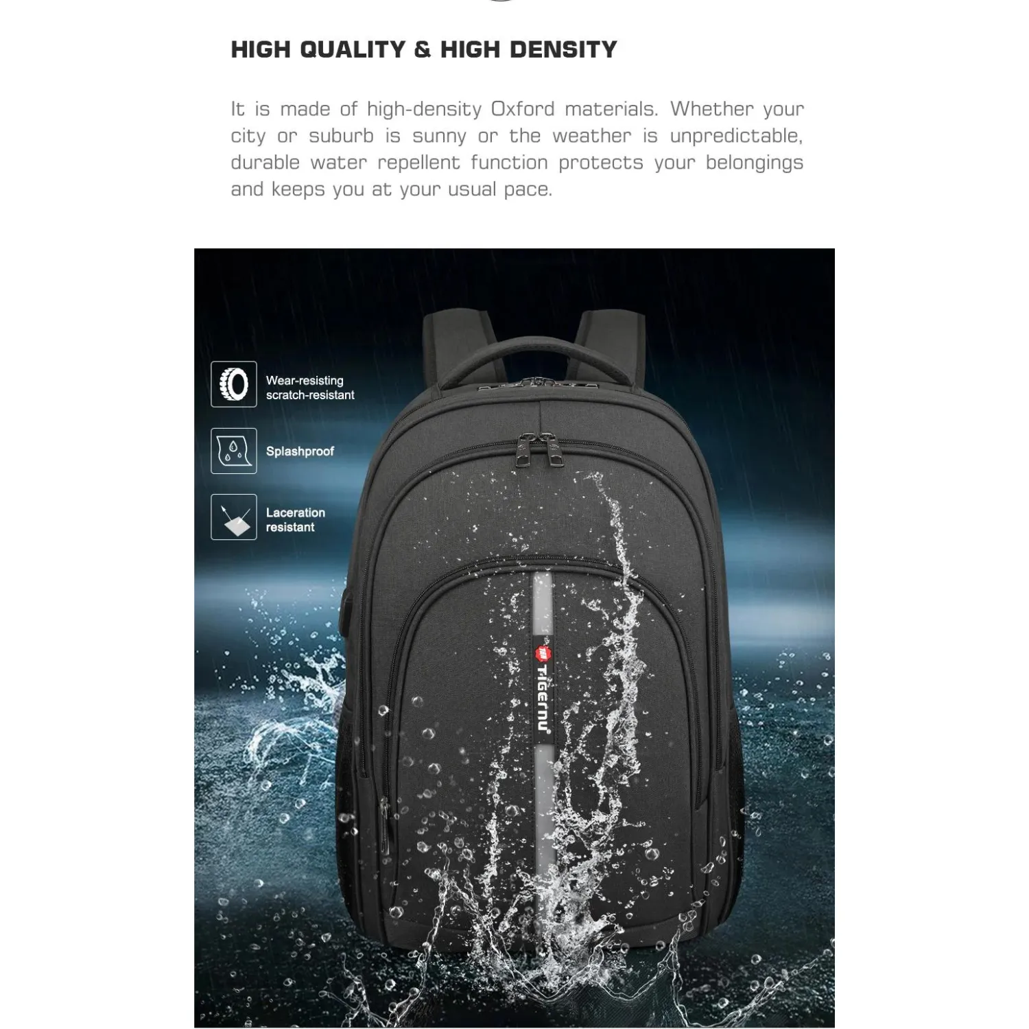 Anti-Theft Large Capacity Laptop Backpack – Secure & Durable Travel Bag