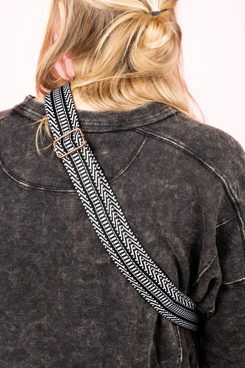 Autumn Adventures Guitar Strap Black Small Sling Bag