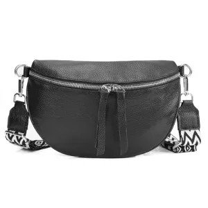 befen Small Genuine Leather Waist Pack for Women, Crossbody Bag Belt Bag Fanny Packs with Adjustable Strap-Cognac Brown