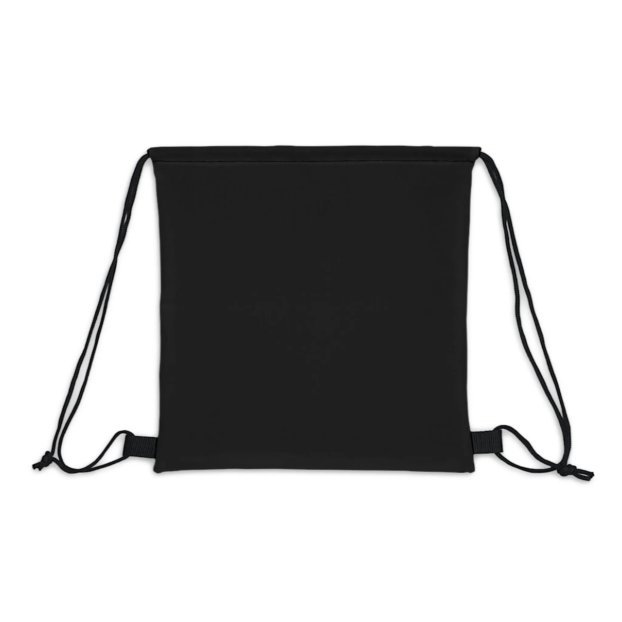 Black and White Striped Outdoor Drawstring Bag