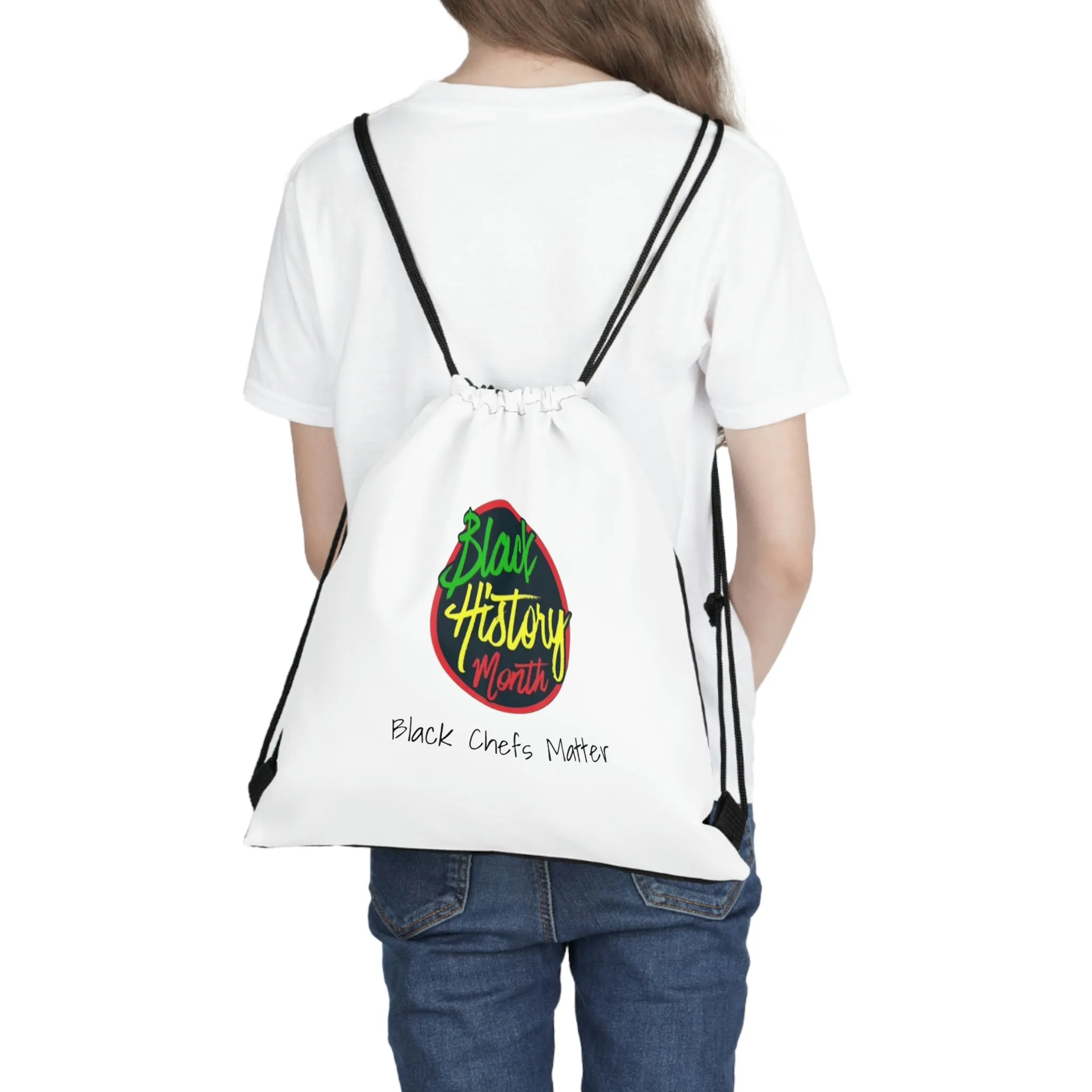 Black Chefs Matter Outdoor Drawstring Bag