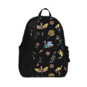Black Mixed Backpack Flowers and birds