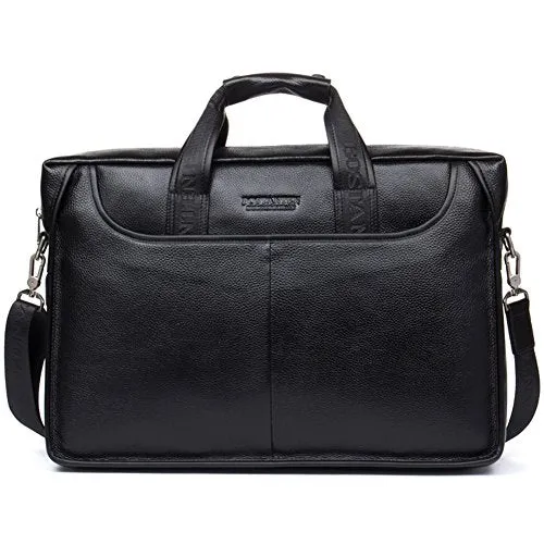 BOSTANTEN Leather Briefcase Handbag Messenger Business Bags for Men Black