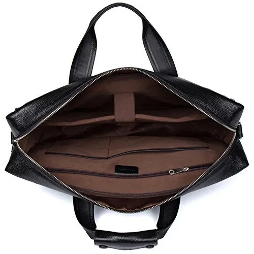 BOSTANTEN Leather Briefcase Handbag Messenger Business Bags for Men Black