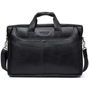 BOSTANTEN Leather Briefcase Handbag Messenger Business Bags for Men Black