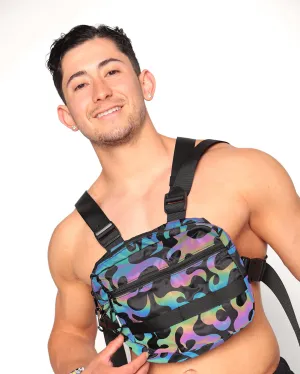 Brightest Flame Rainbow Reflective Chest Pack