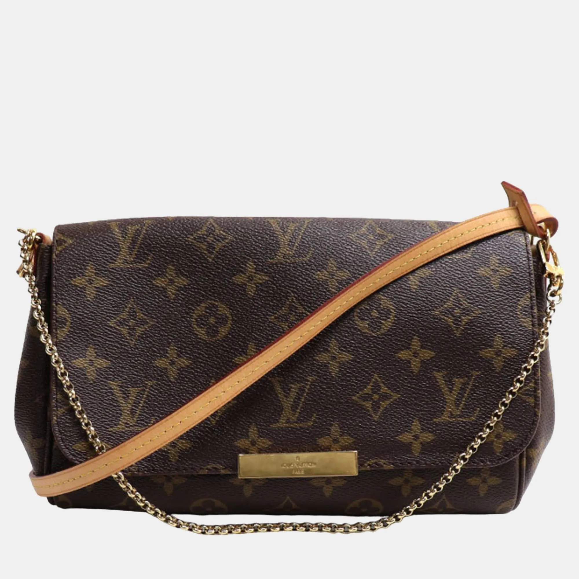 Brown Canvas Medium Favorite MM Shoulder Bags