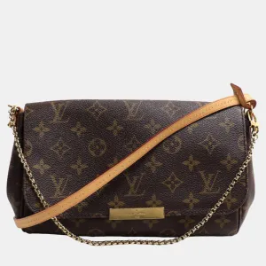 Brown Canvas Medium Favorite MM Shoulder Bags