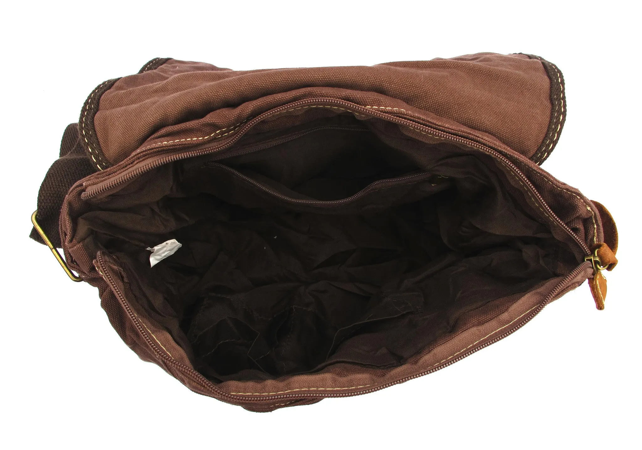 Brown Shoulder Canvas Messenger Bag