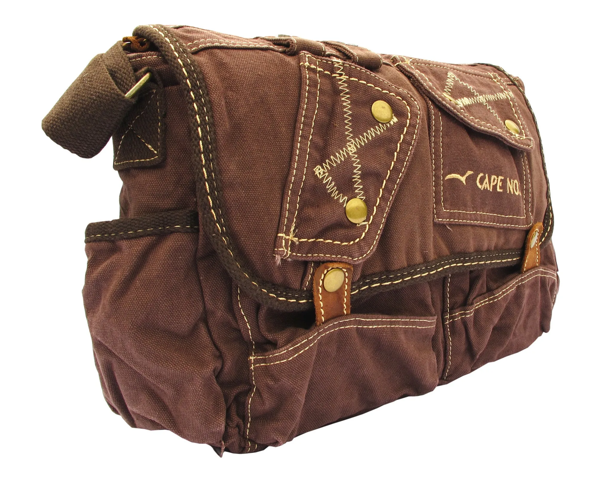 Brown Shoulder Canvas Messenger Bag
