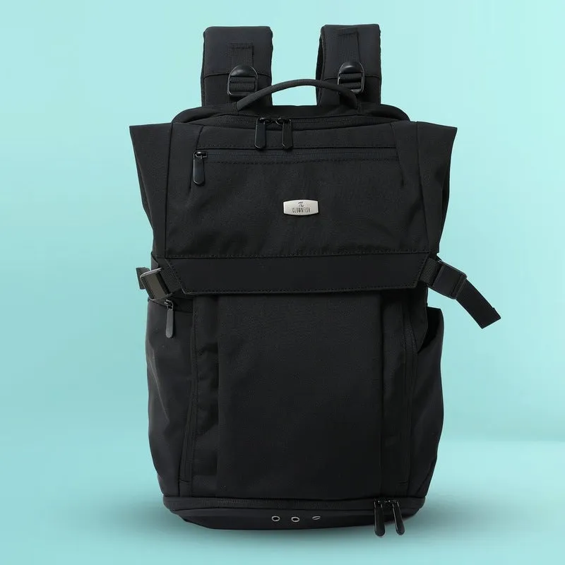 Clownfish Backpack - Spacious, Lightweight | Laptop Holder, Side Buckle | 45*35*18cm | Black
