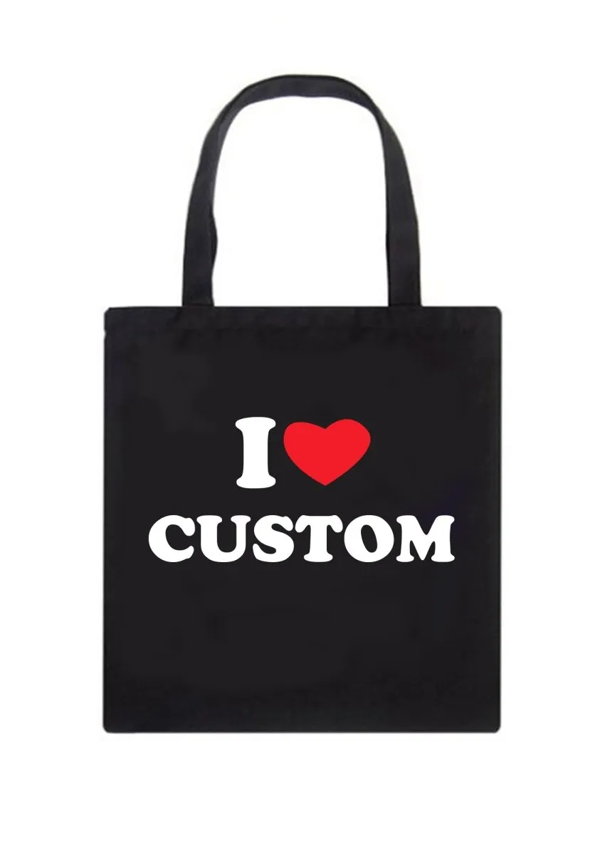 Custom I Love Canvas Tote Bag