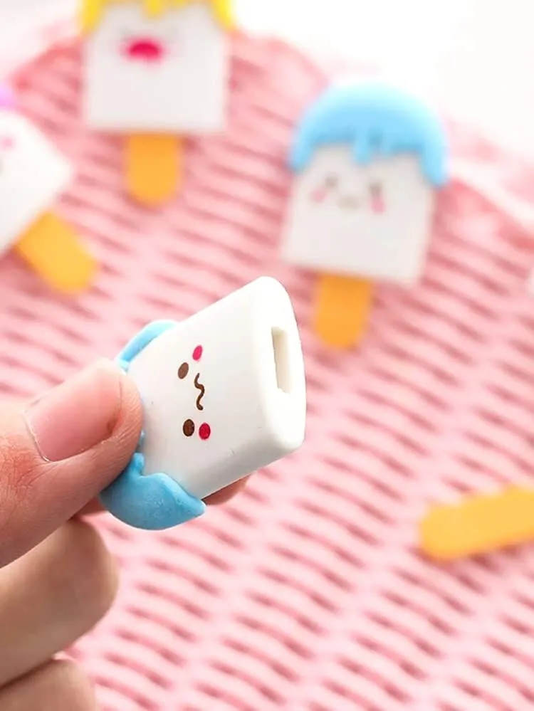 Cute Ice Cream Shape Rubber Pencil Erasers