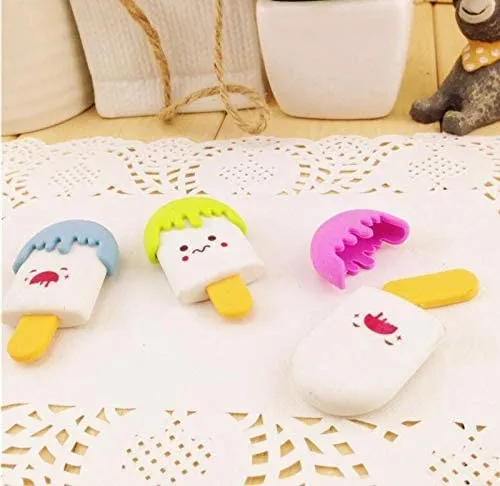 Cute Ice Cream Shape Rubber Pencil Erasers