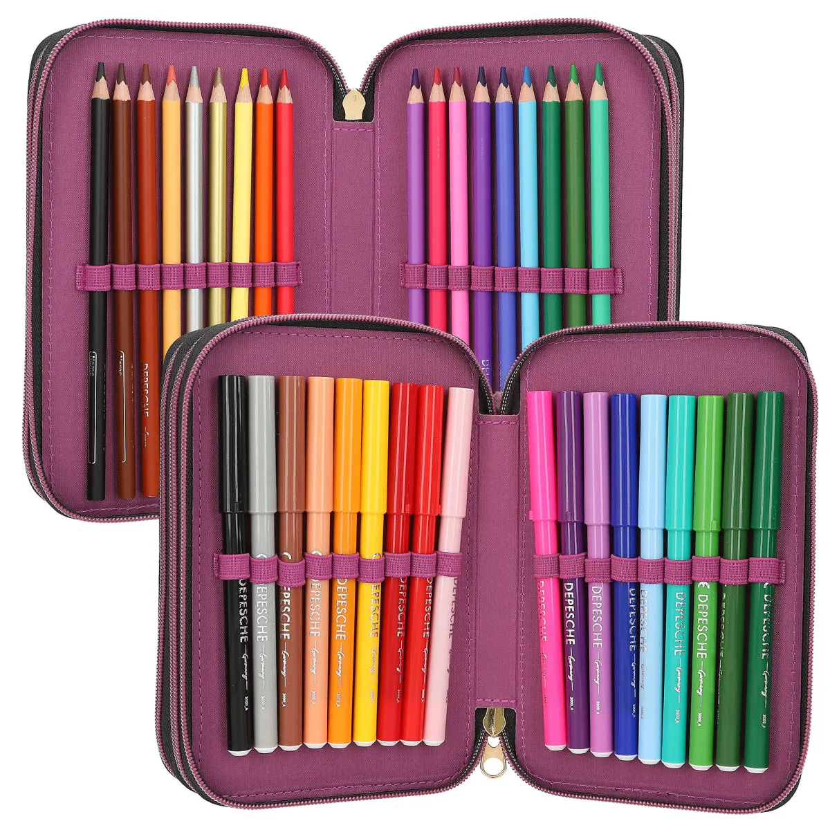 Depesche TOPModel 3-compartment Pencil Case Rebel Kitty