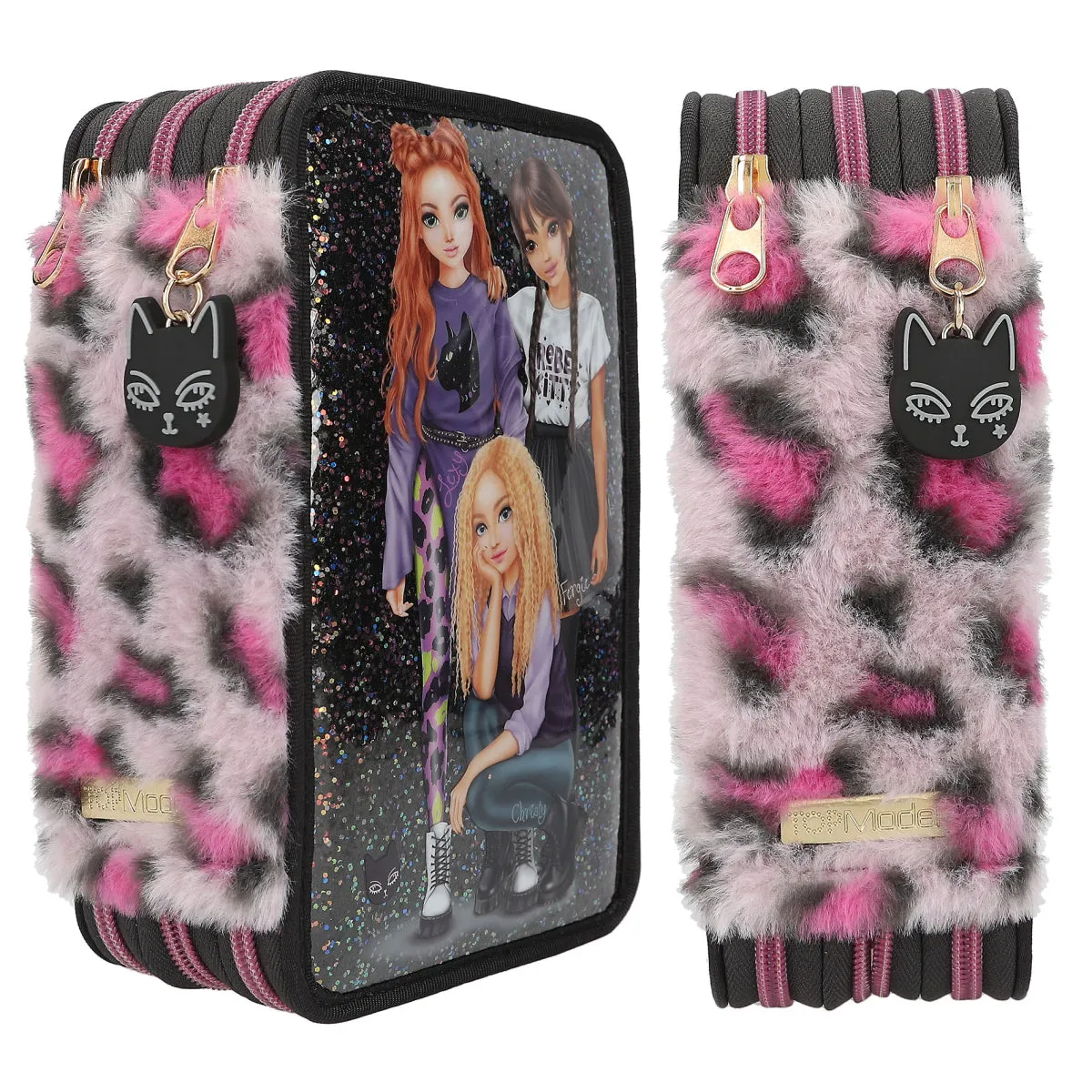 Depesche TOPModel 3-compartment Pencil Case Rebel Kitty
