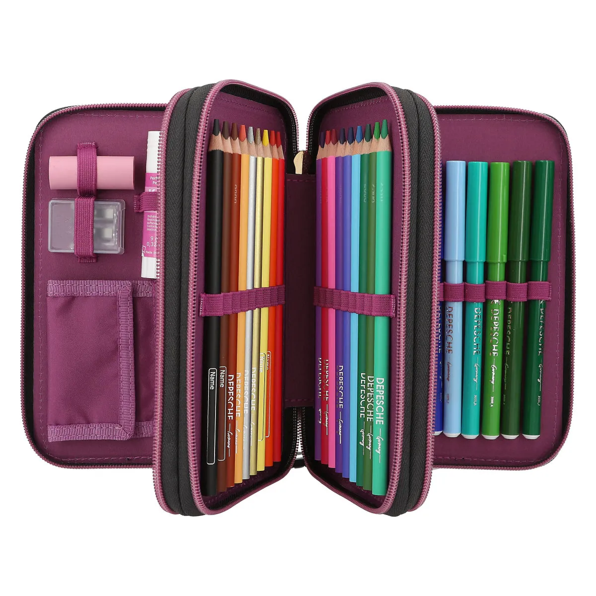Depesche TOPModel 3-compartment Pencil Case Rebel Kitty