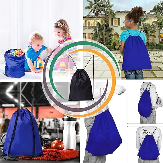 Drawstring Bags Gym Swimming School Sports Bag Unisex 2PCS Trainer String Bag Sack Backpack PE Bags for Women Men Children Travel Beach