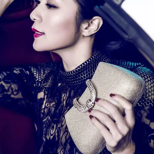 Dress and Cheongsam Socialite Summer Crystal-Studded Sequins Clutch Bag